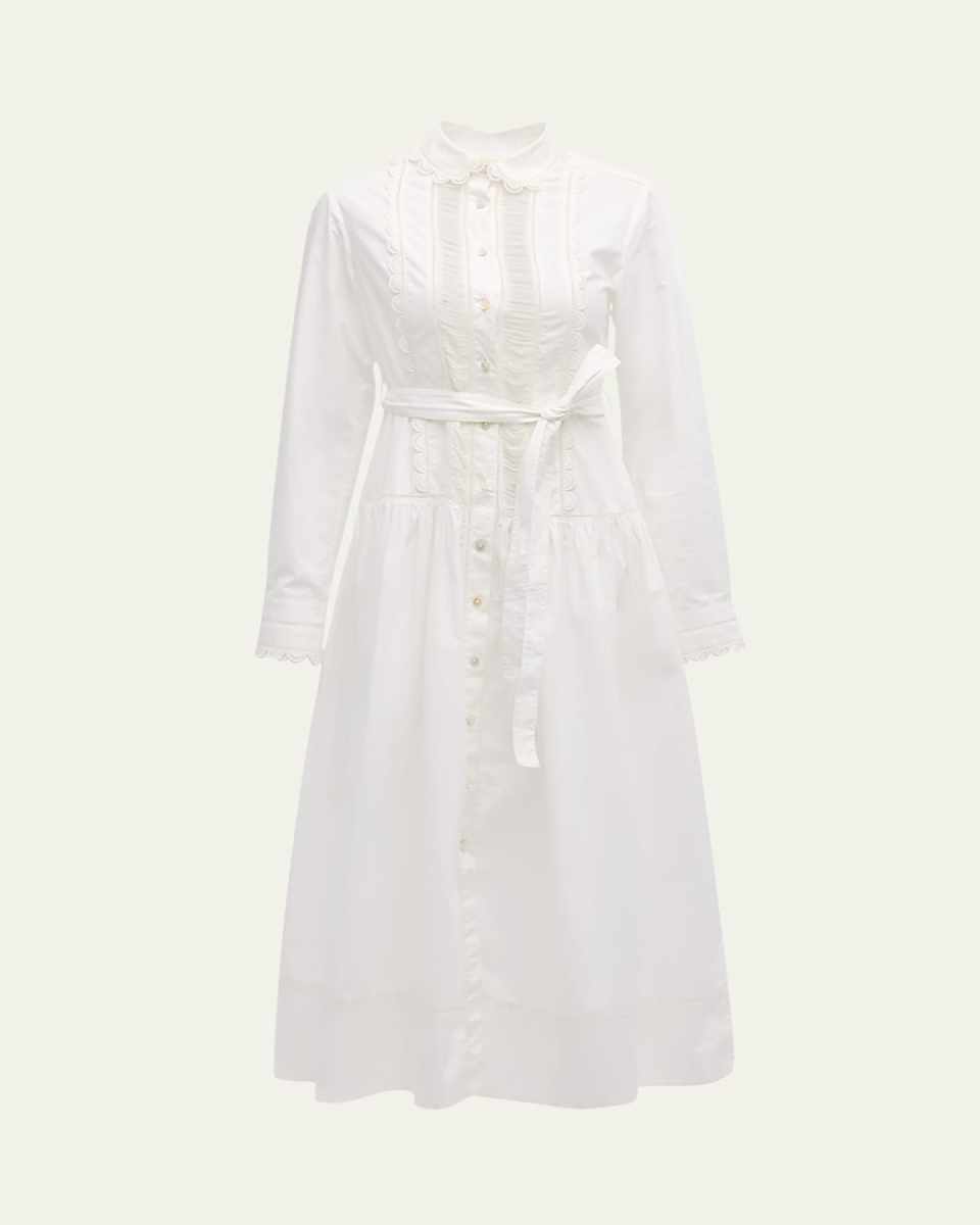 Ariane Embroidered Long-Sleeve Shirtdress